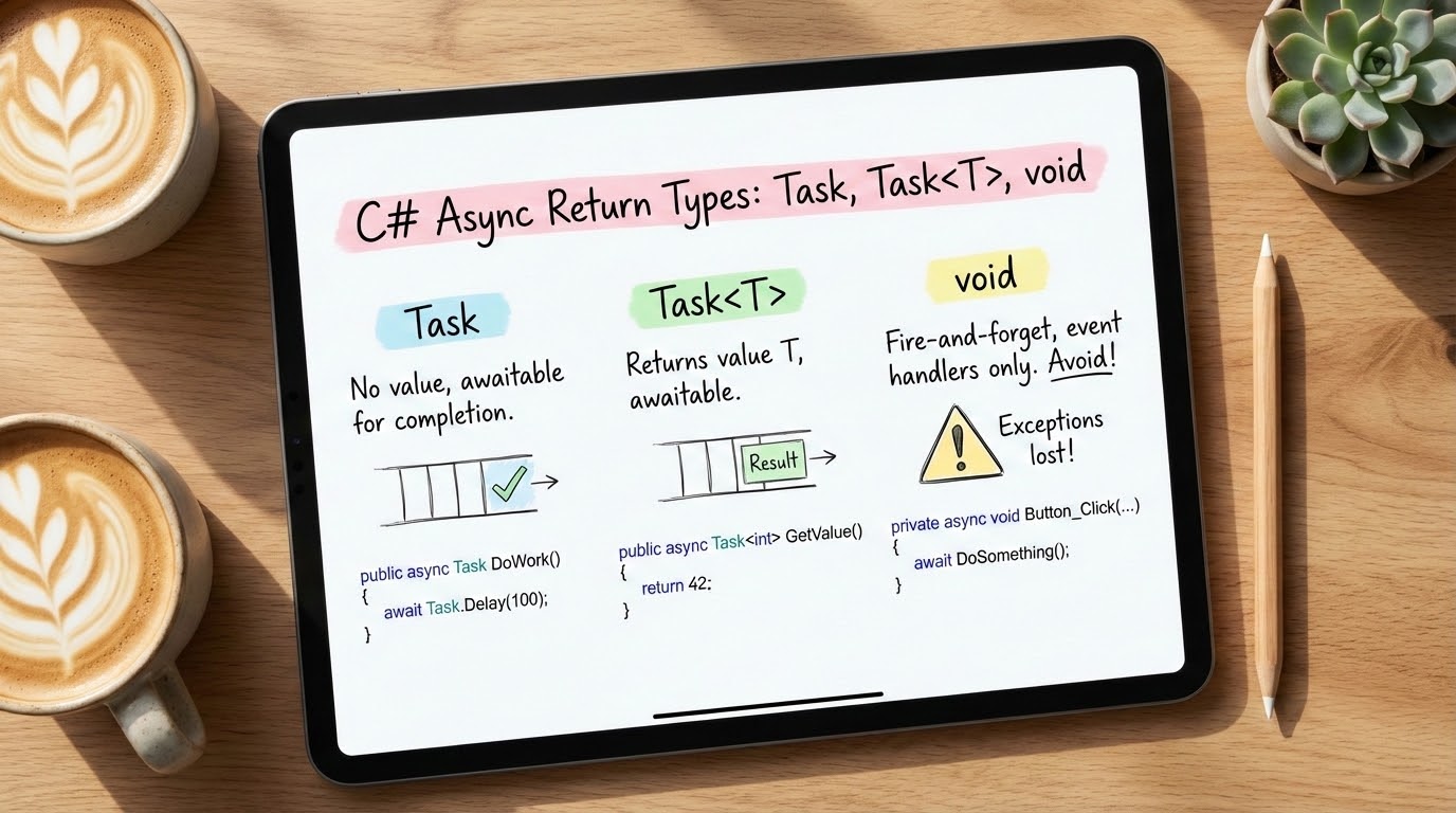 Async Complex Base ไขข้อข้องใจ C#: การจัดการ Return Types แบบ Async (Task, Task และ ...