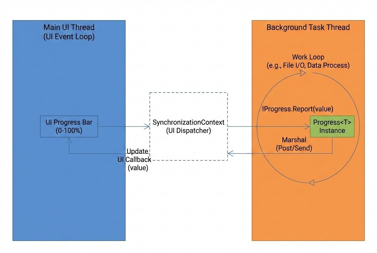 รูปประกอบ IProgress and SynchronizationContext Flow
