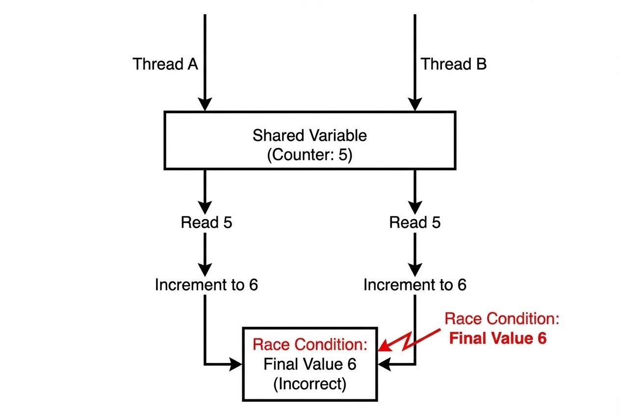 รูปประกอบ Architecture Diagram แสดงการเกิด Race Condition