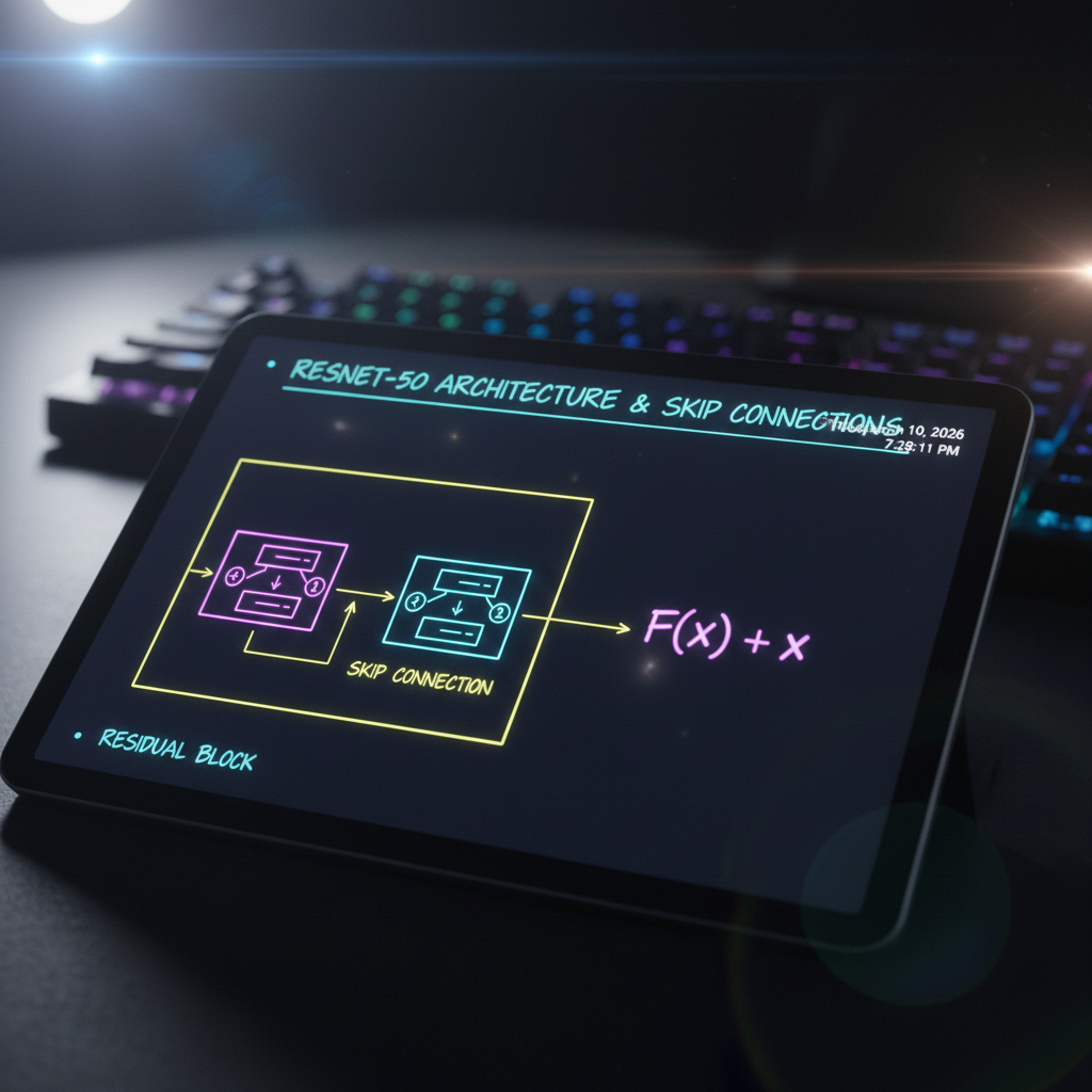 ภาพปก ResNet-50 Architecture ในบริบทของสถาปัตยกรรมยอดนิยม