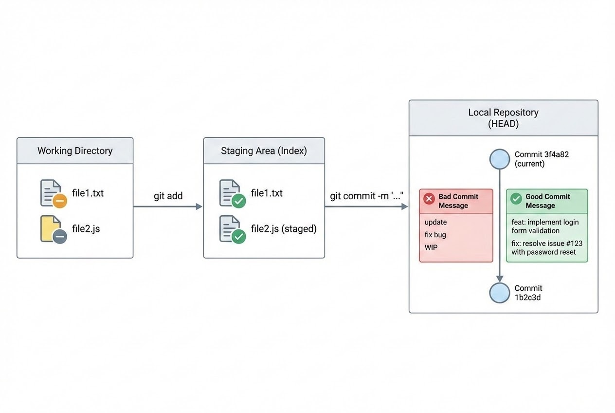 การทำงานของ Add และ Commit