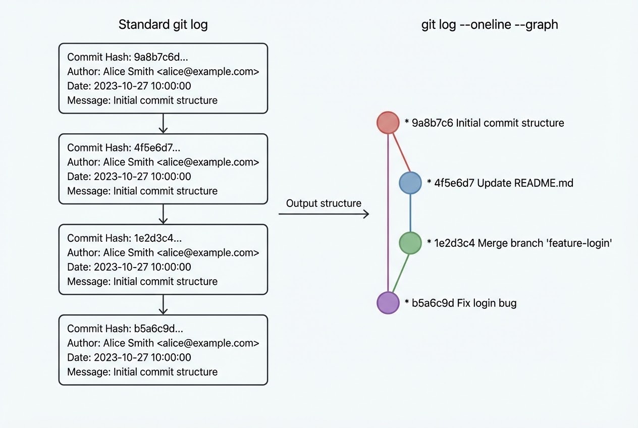 โครงสร้างข้อมูลของ Git Log