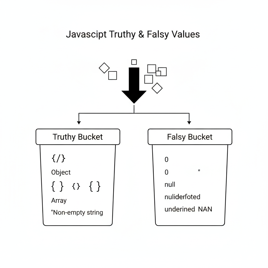 แผนภาพแยกถังข้อมูล Truthy และ Falsy
