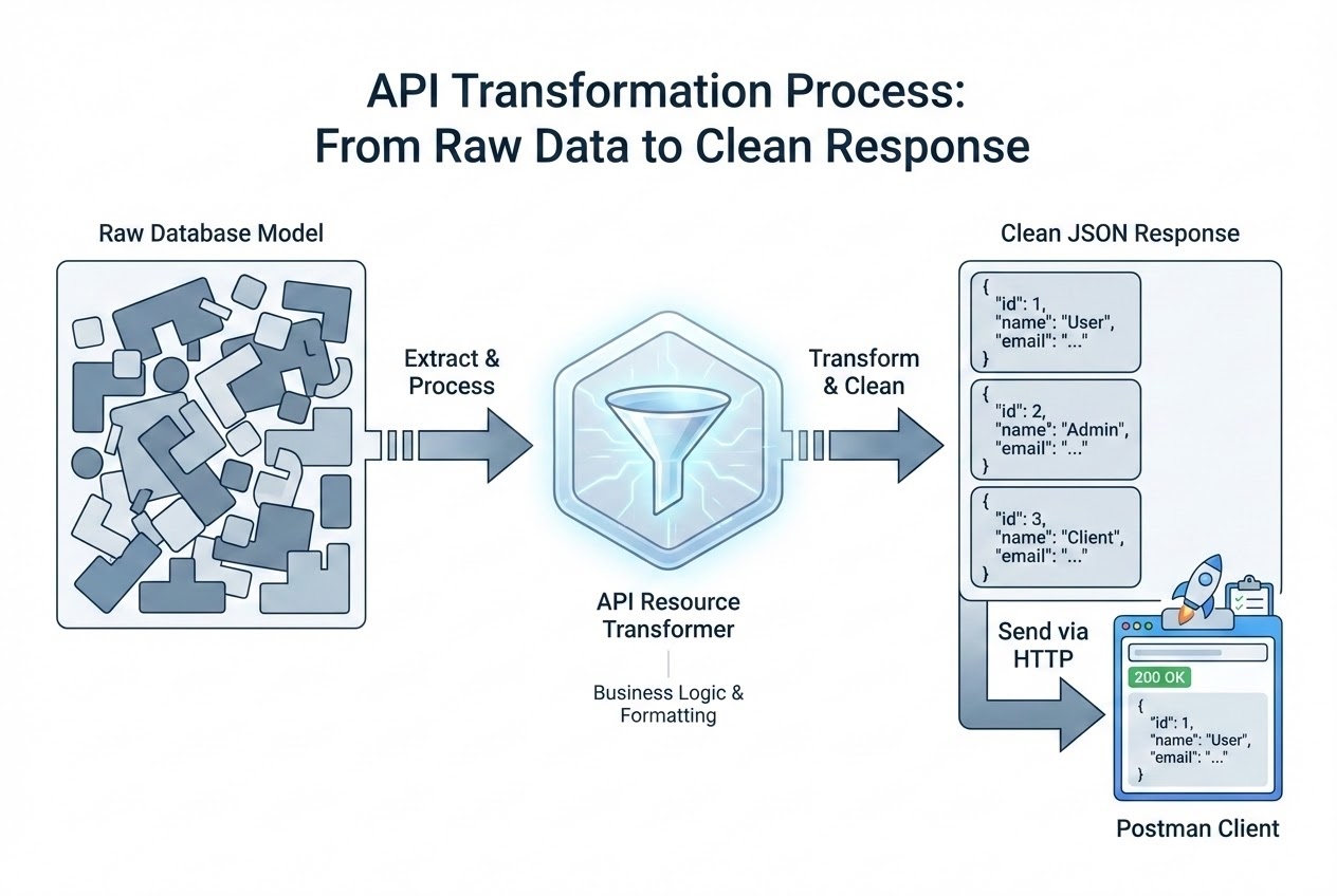System flow diagram illustrating the API transformation process using API Resources