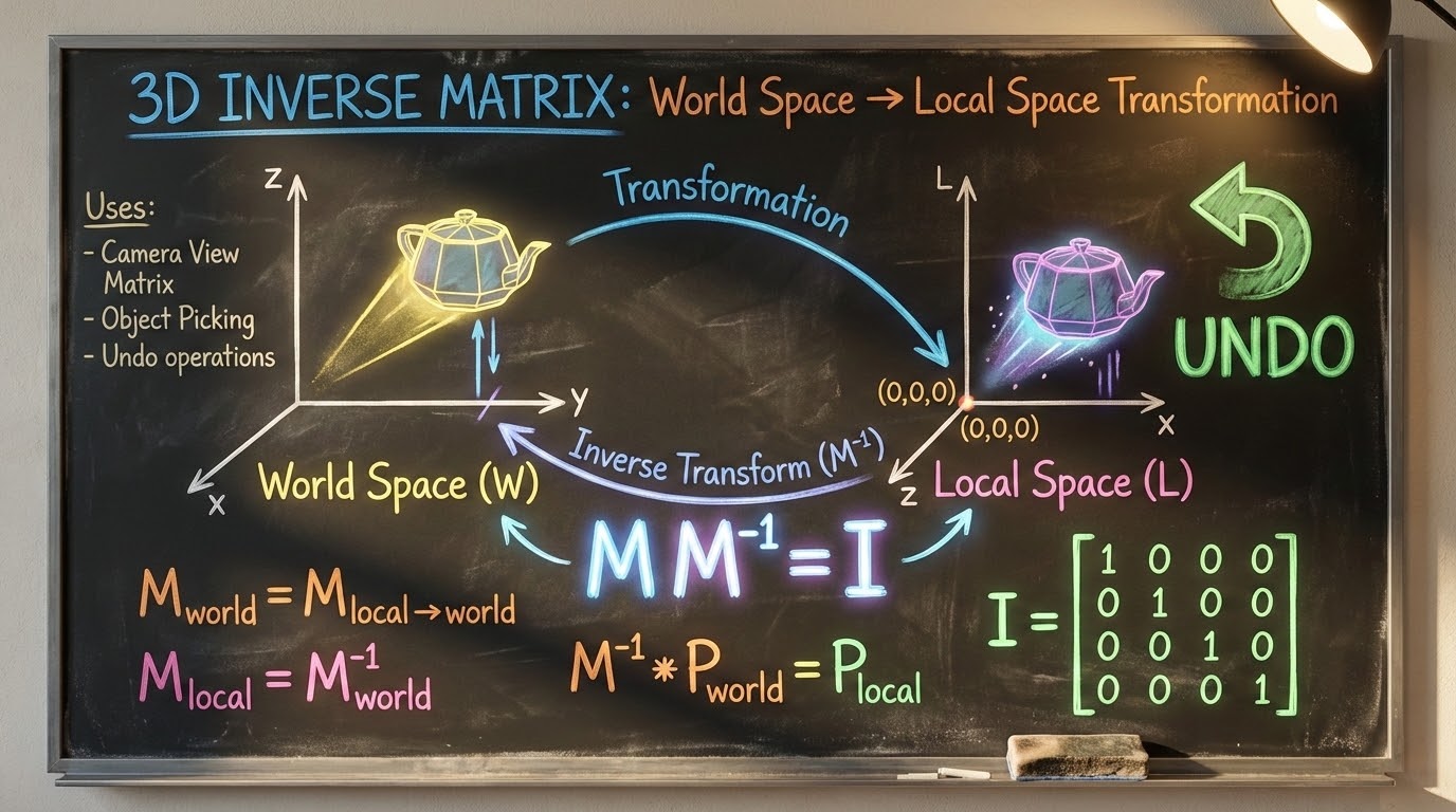 รูปปกกระดานดำชอล์กสีเรื่อง Inverse Matrix