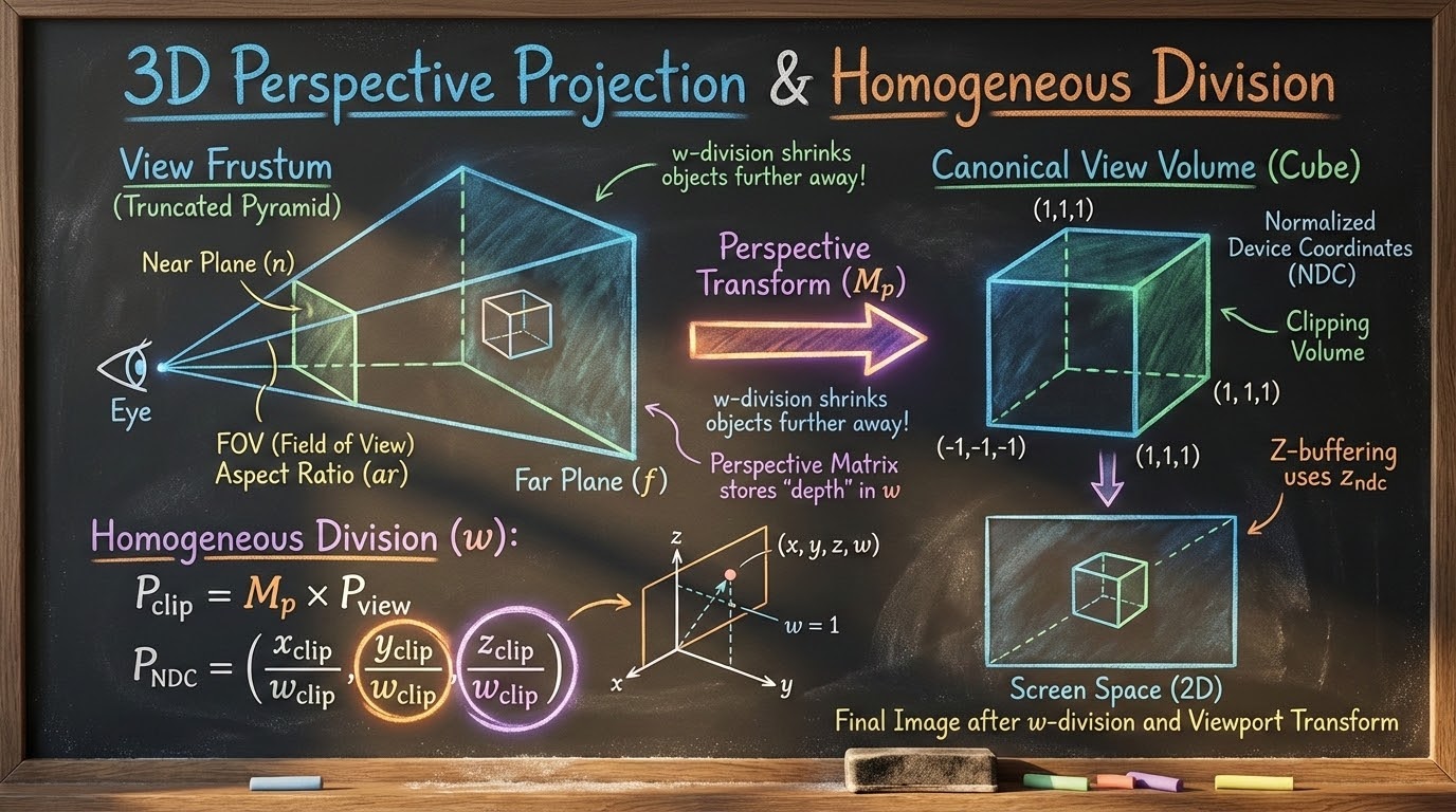 รูปปกกระดานดำชอล์กสีเรื่อง Perspective Projection