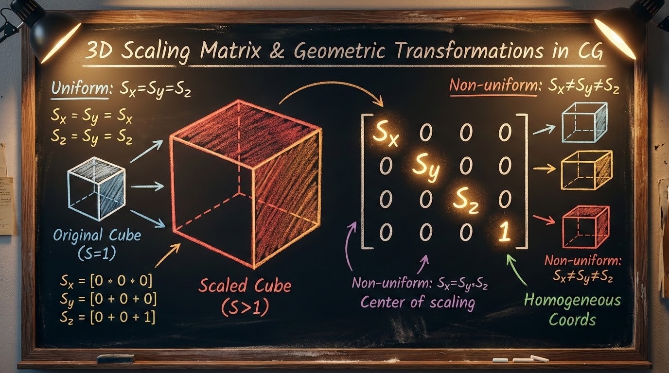 รูปปกกระดานดำชอล์กสีเรื่อง Scaling Matrix