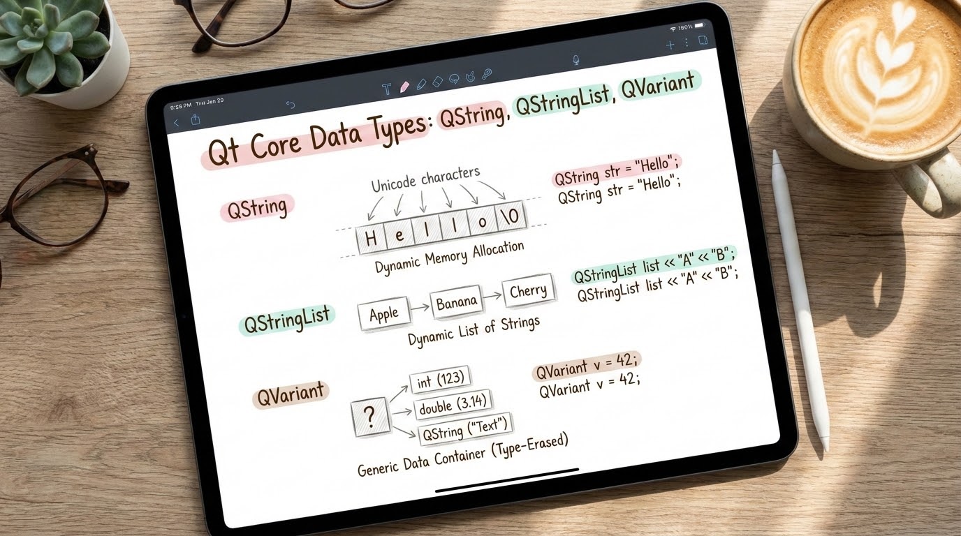 รูปปกบทความ QString, QStringList และ QVariant