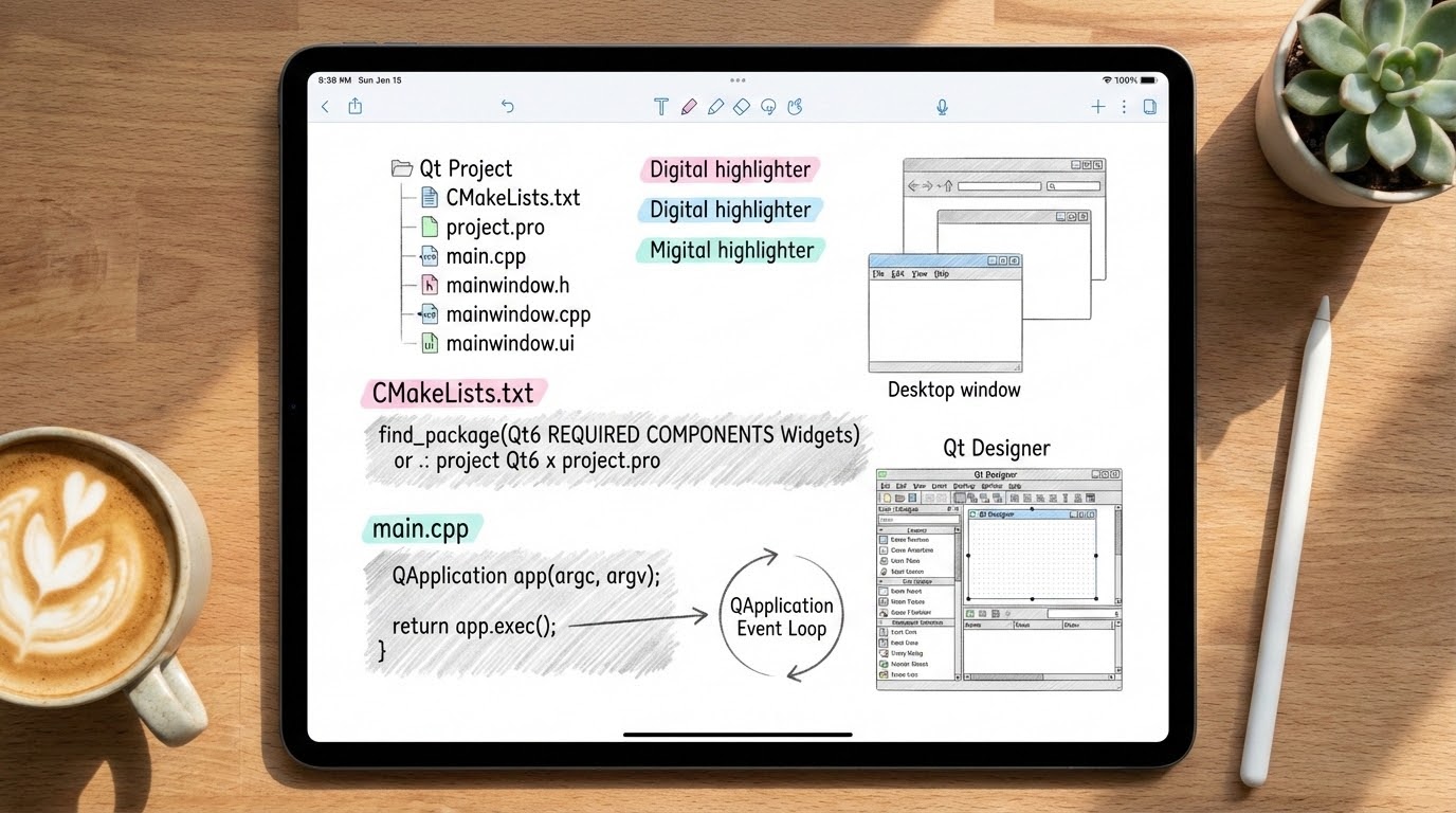 รูปปกบทความ โครงสร้างโปรเจกต์ Qt