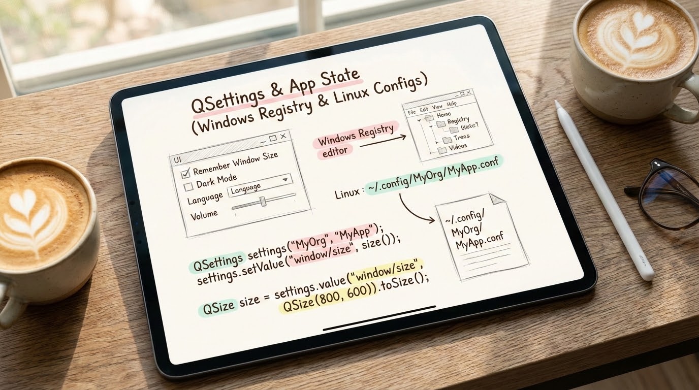 รูปปกบทความ QSettings การบันทึกการตั้งค่าแอปพลิเคชัน