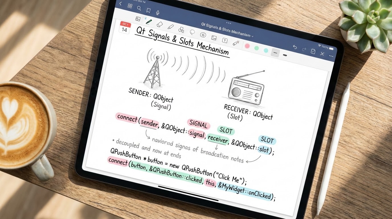 รูปปกบทความ Signals and Slots ใน Qt