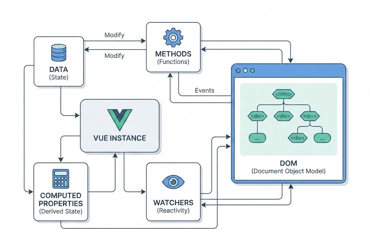 Diagram showing the structure of Vue Options API