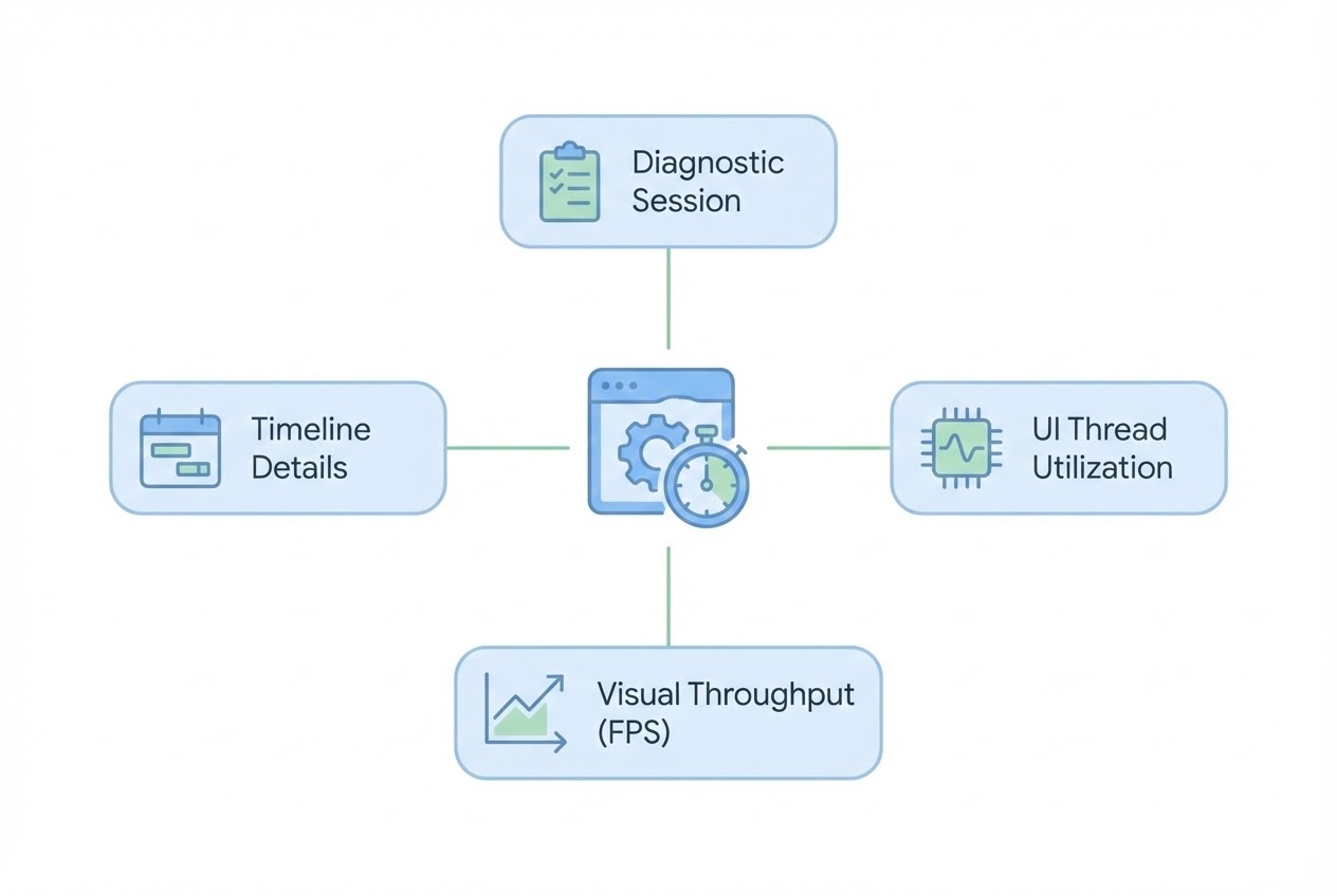 System Flow แสดงองค์ประกอบ 4 ส่วนของ Application Timeline