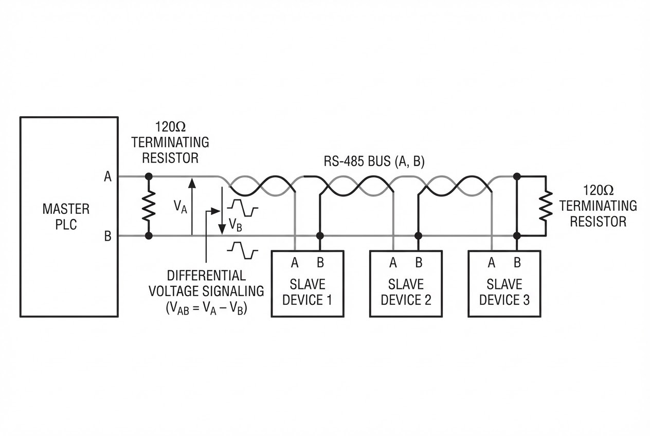 รูปประกอบ RS-485 Multidrop Topology