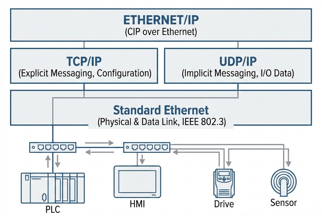 รูปประกอบสถาปัตยกรรม EtherNet/IP
