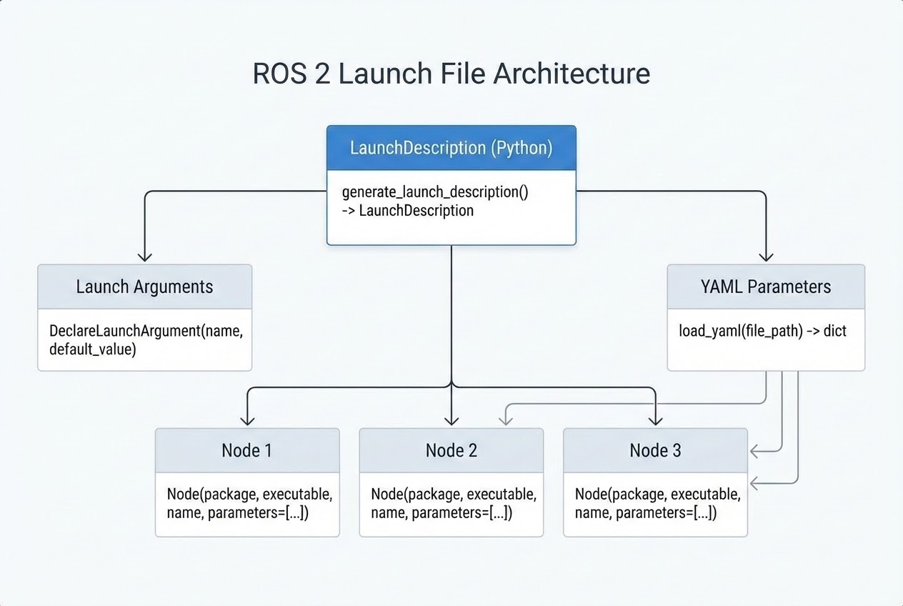รูปประกอบโครงสร้าง ROS 2 Launch File