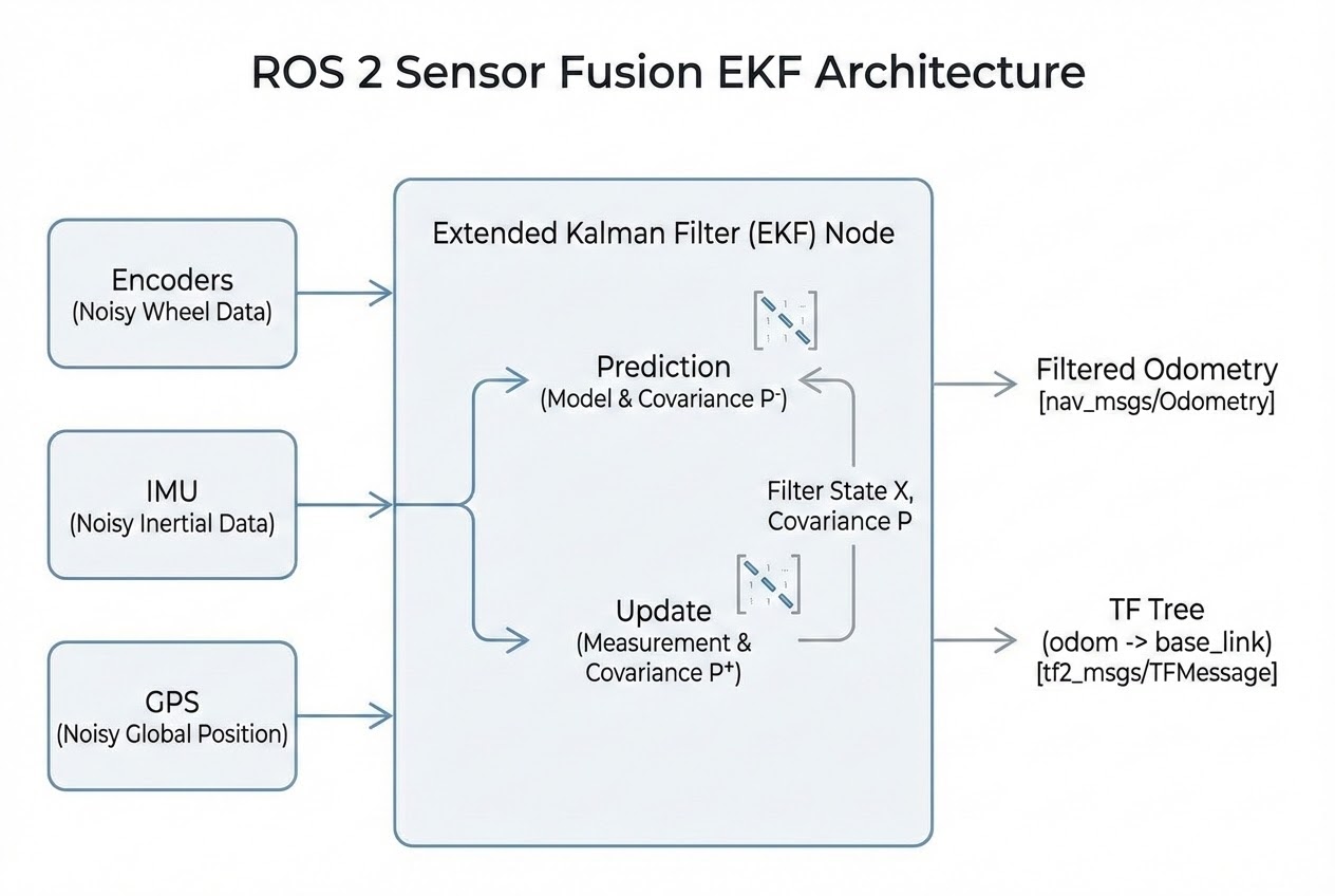 รูปประกอบสถาปัตยกรรม EKF ใน robot_localization