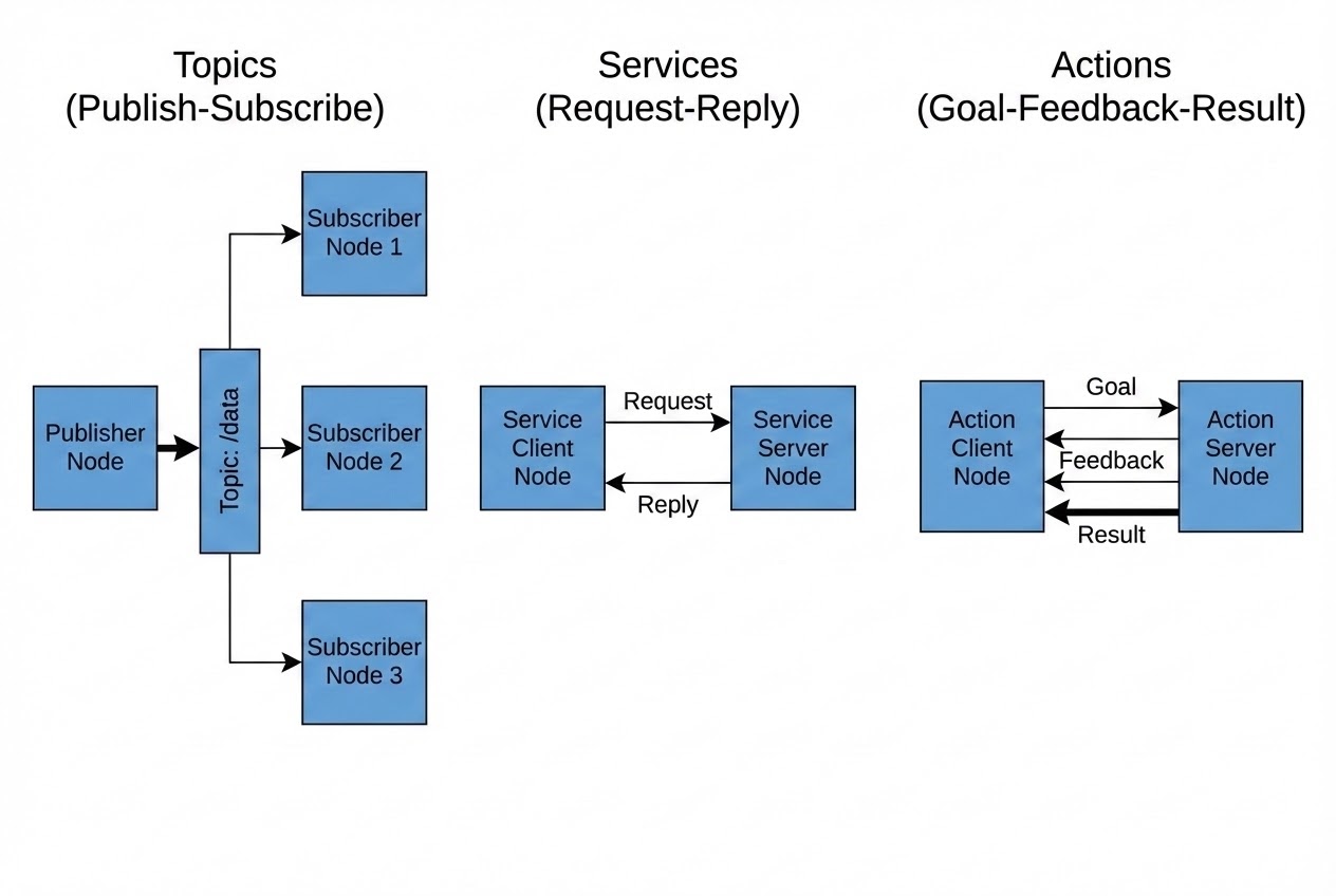 รูปประกอบ Topics vs Services vs Actions