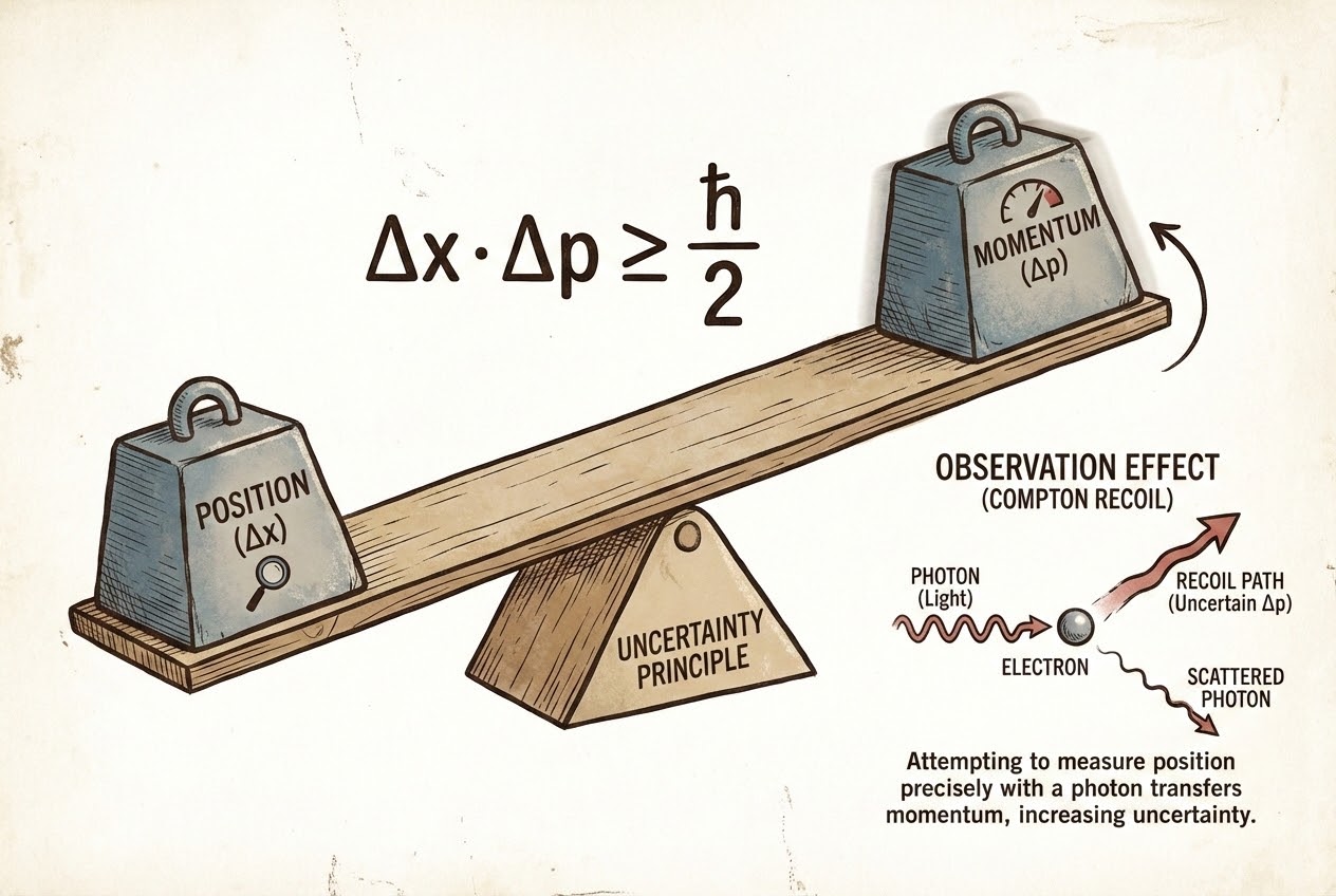 รูปประกอบ แผนภาพอธิบายสมการความไม่แน่นอนของไฮเซนแบร์ก