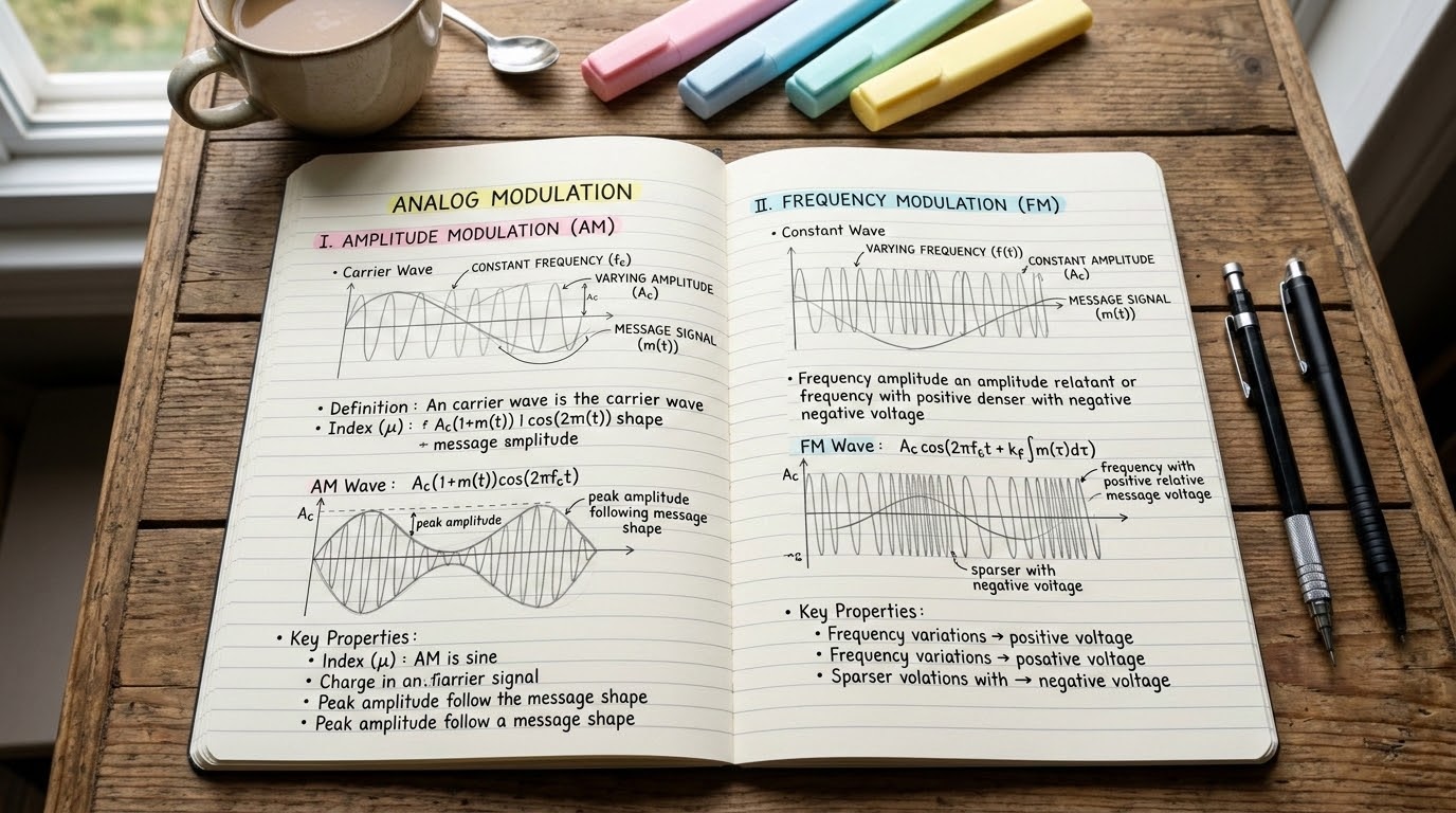 รูปปกบทความสมุดโน้ตวิศวกรรมเรื่องการมอดูเลตแบบแอนะล็อก