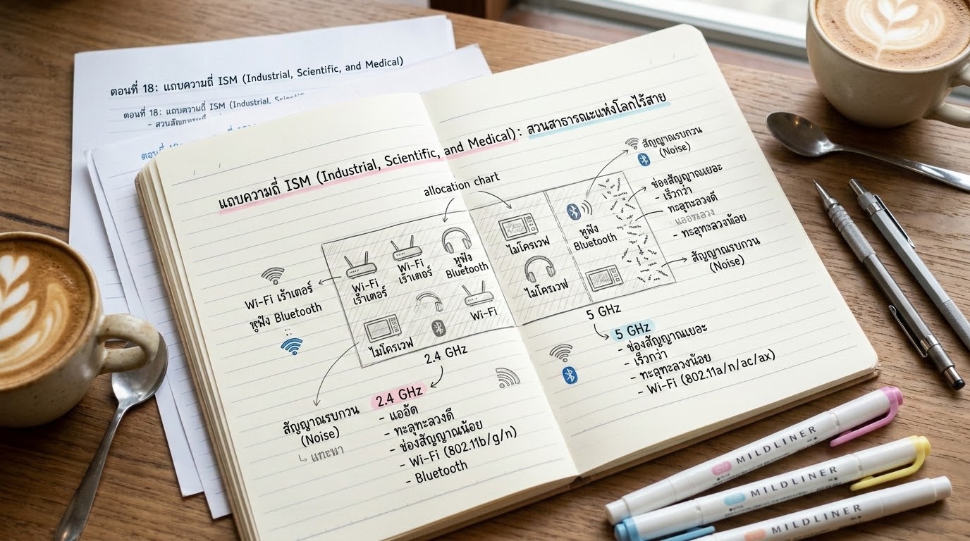 รูปปกบทความสมุดโน้ตวิศวกรรมเรื่องแถบความถี่ ISM