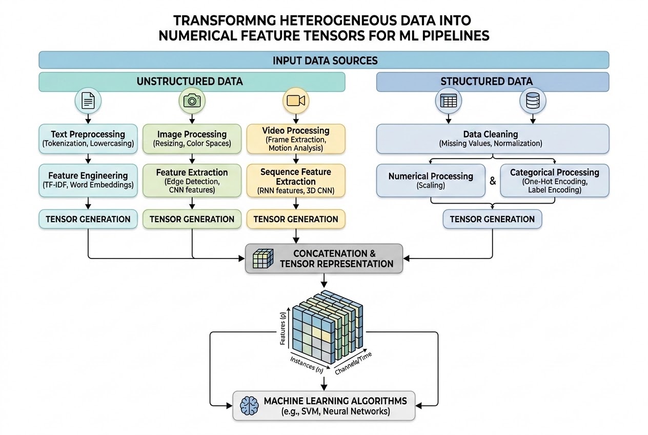 แผนภาพสรุปประเภทข้อมูลในโลกของ Machine Learning